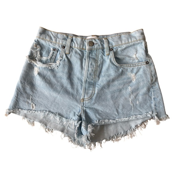 Boyish Cody High-Rise Distressed Denim Shorts Light Wash - Size 26 - Picture 5 of 16